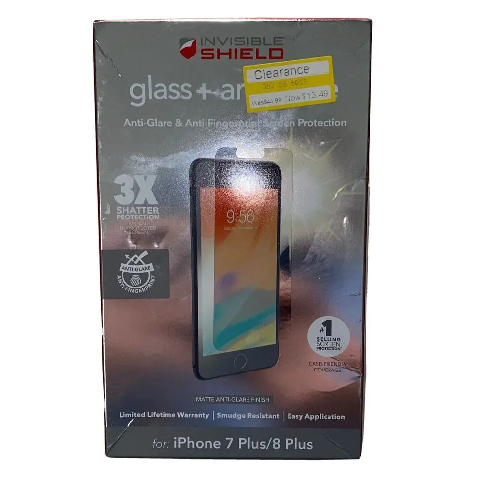 ZAGG FOR iPhone 8 Plus/7 Plus InvisibleShield Glass+ Anti-Glare Screen Protector